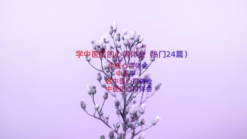 学中医后的心得体会（热门24篇）