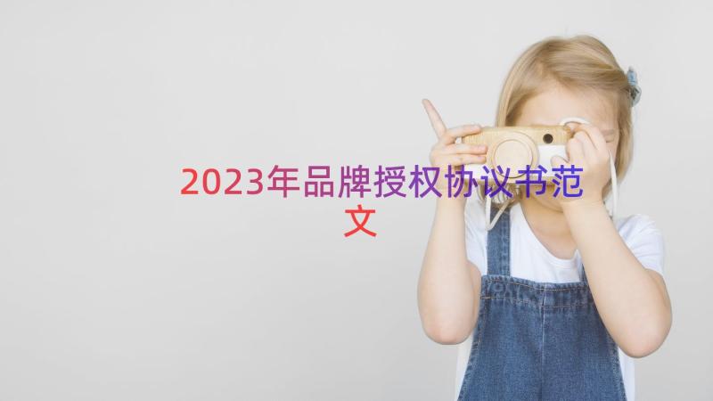 2023年品牌授权协议书范文（18篇）