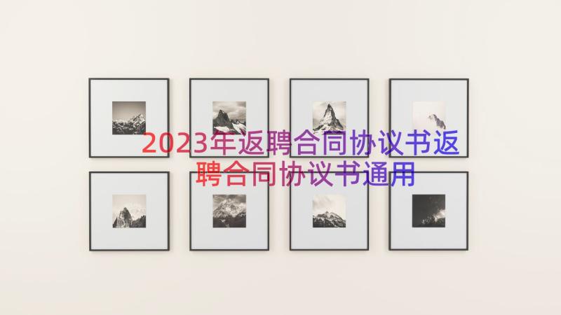 2023年返聘合同协议书返聘合同协议书（通用16篇）