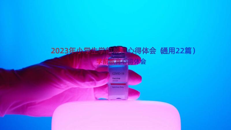 2023年小学生学前教育心得体会（通用22篇）