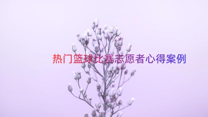 热门篮球比赛志愿者心得（案例21篇）