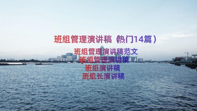 班组管理演讲稿（热门14篇）