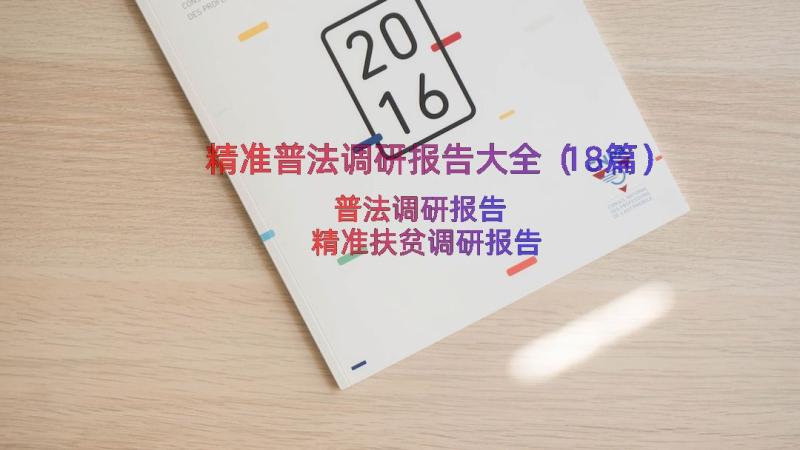 精准普法调研报告大全（18篇）