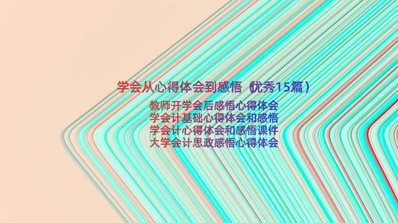 学会从心得体会到感悟（优秀15篇）