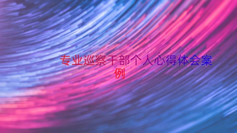 专业巡察干部个人心得体会（案例14篇）