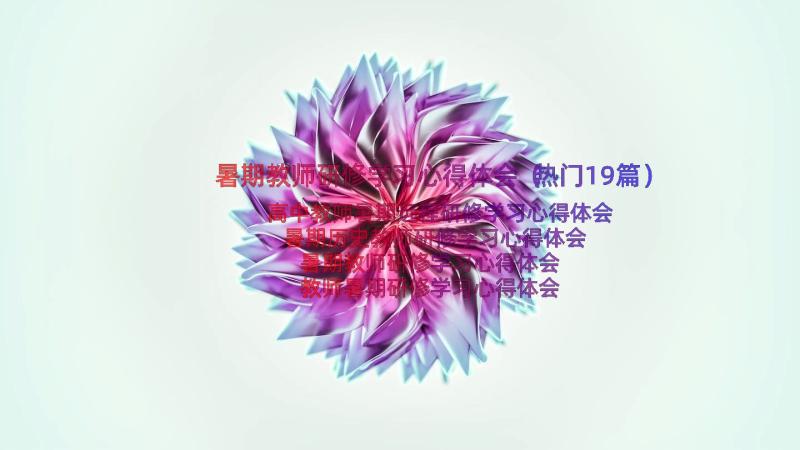 暑期教师研修学习心得体会（热门19篇）