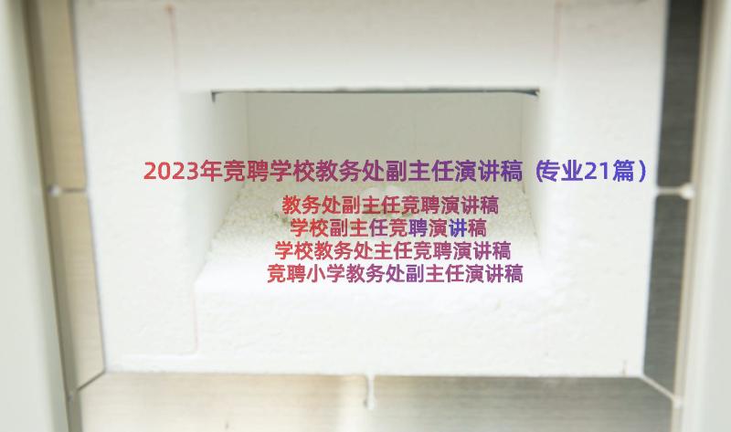 2023年竞聘学校教务处副主任演讲稿（专业21篇）