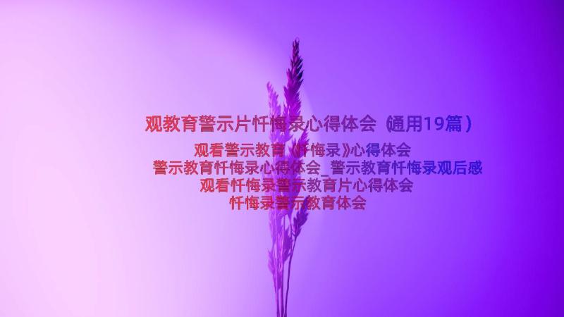 观教育警示片忏悔录心得体会（通用19篇）