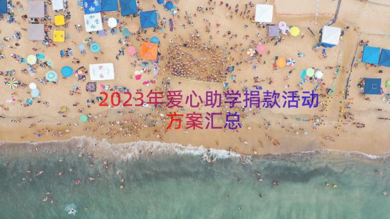 2023年爱心助学捐款活动方案（汇总13篇）