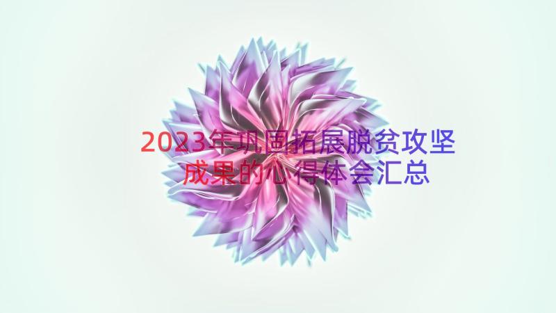 2023年巩固拓展脱贫攻坚成果的心得体会（汇总12篇）