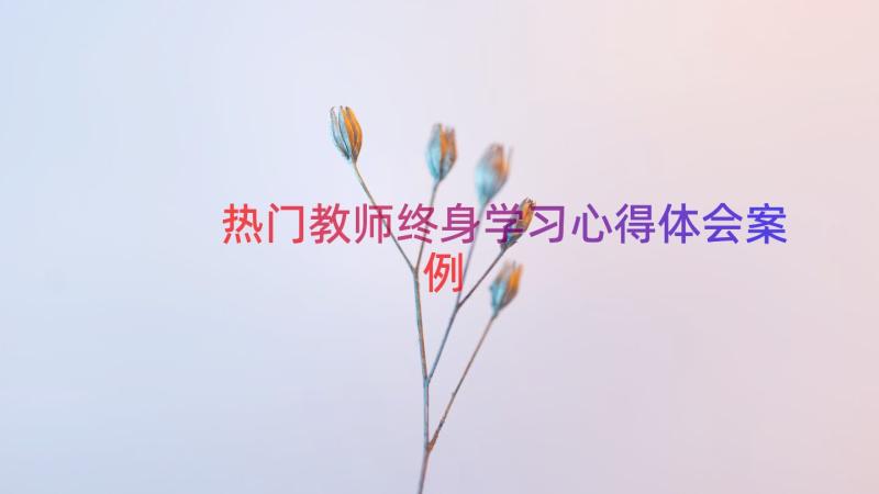 热门教师终身学习心得体会（案例12篇）