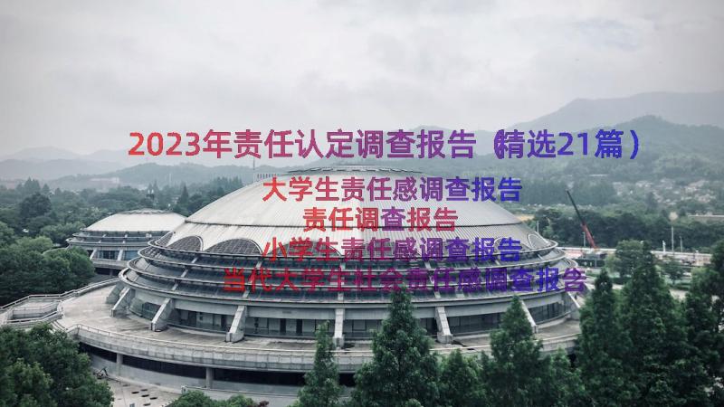 2023年责任认定调查报告（精选21篇）