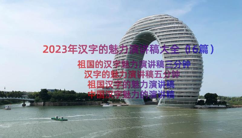 2023年汉字的魅力演讲稿大全（16篇）