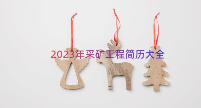 2023年采矿工程简历大全（21篇）