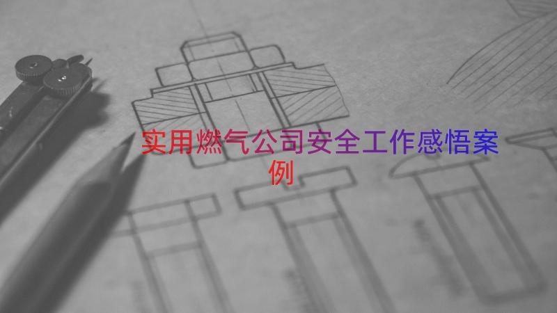 实用燃气公司安全工作感悟（案例13篇）