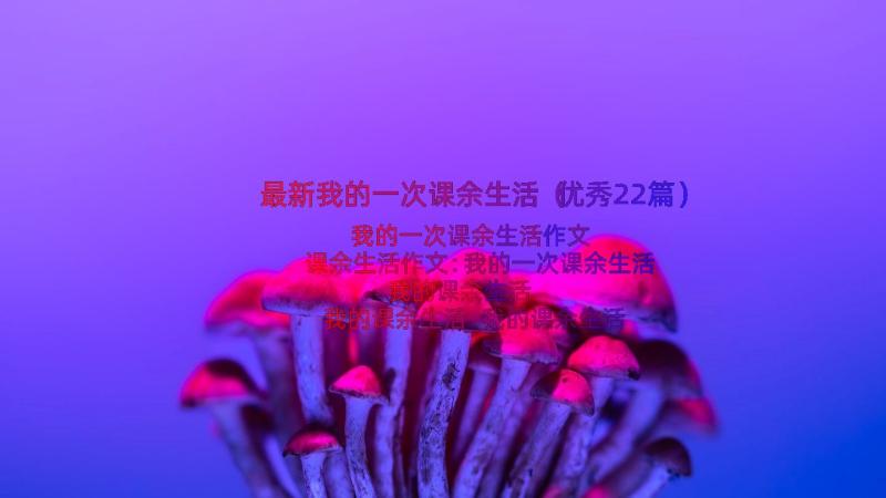 最新我的一次课余生活（优秀22篇）