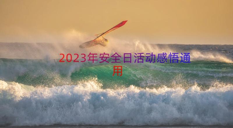 2023年安全日活动感悟（通用15篇）