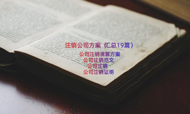 注销公司方案（汇总19篇）