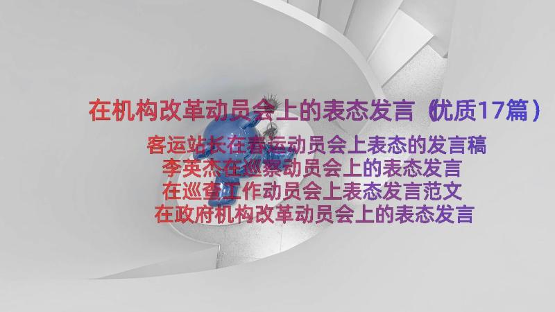 在机构改革动员会上的表态发言（优质17篇）