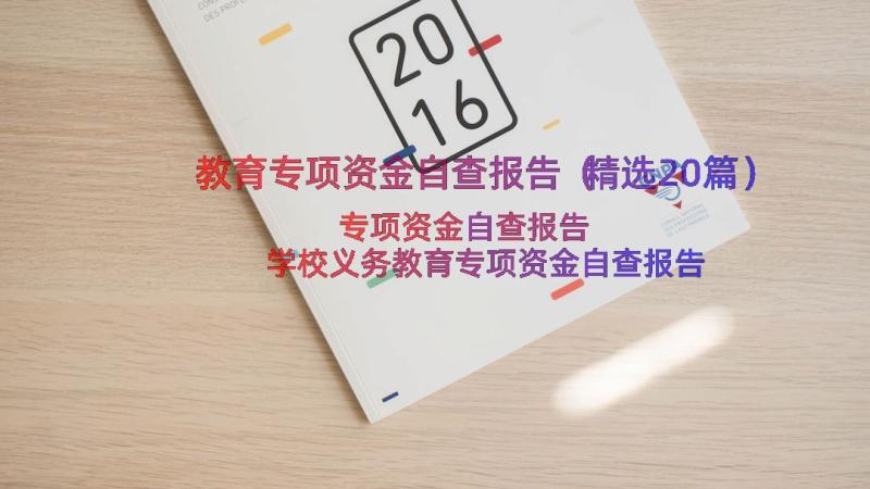 教育专项资金自查报告（精选20篇）