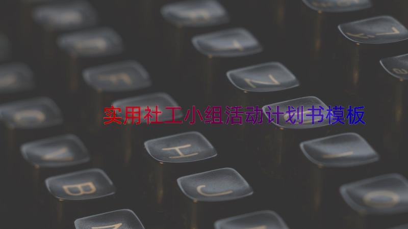 实用社工小组活动计划书（模板14篇）