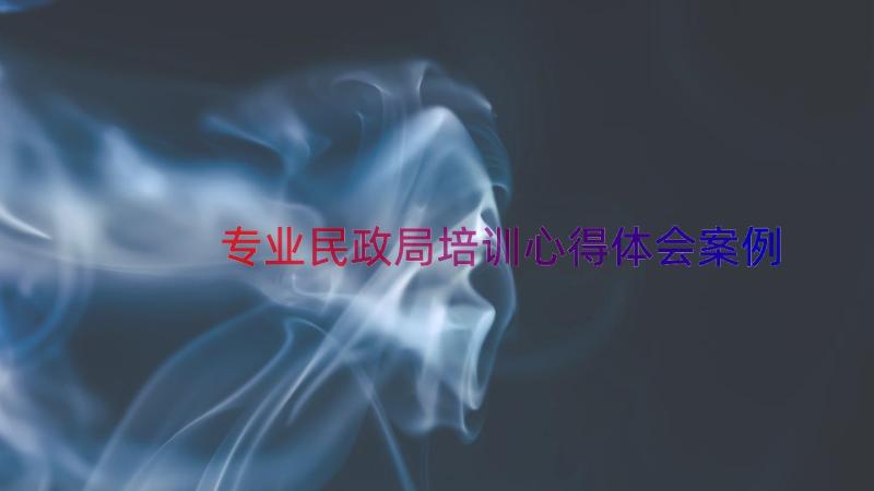 专业民政局培训心得体会（案例18篇）