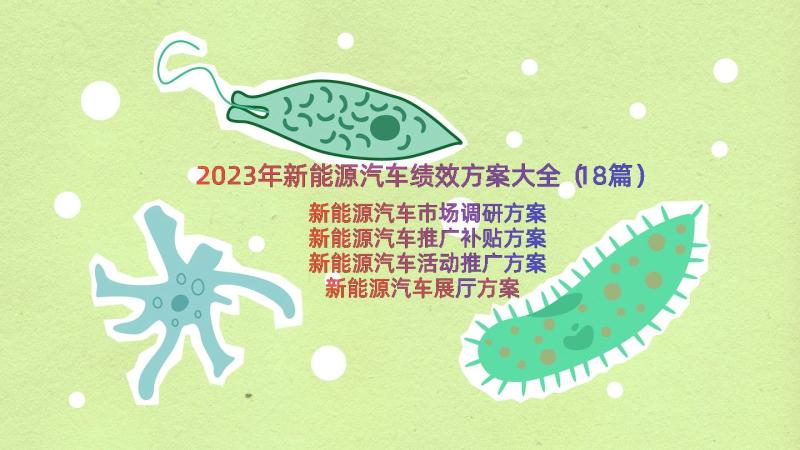 2023年新能源汽车绩效方案大全（18篇）