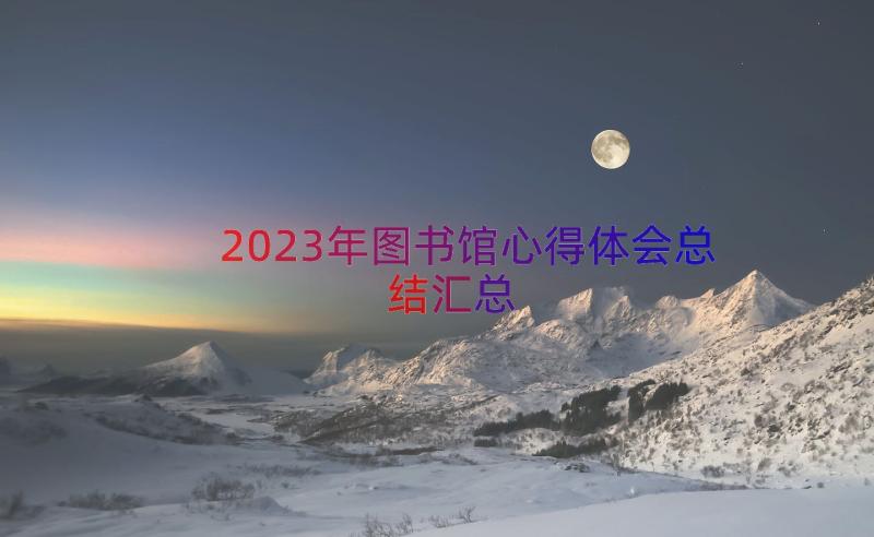 2023年图书馆心得体会总结（汇总13篇）