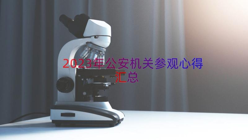 2023年公安机关参观心得（汇总16篇）