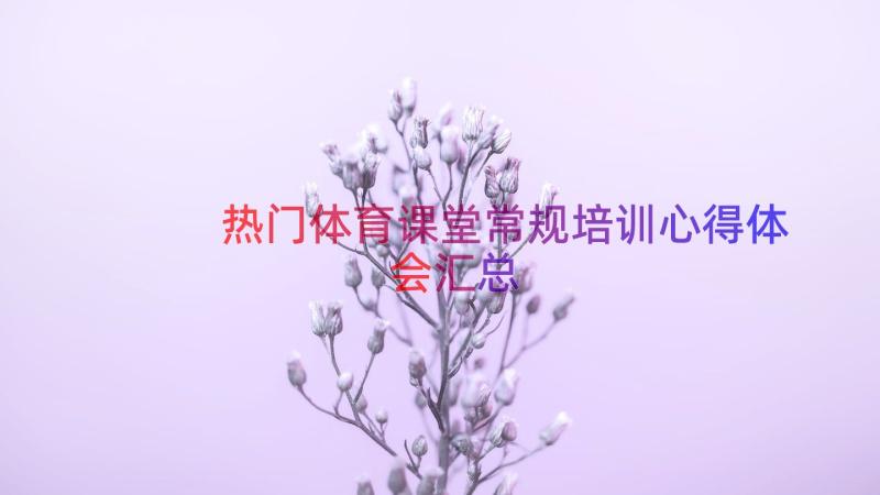 热门体育课堂常规培训心得体会（汇总15篇）