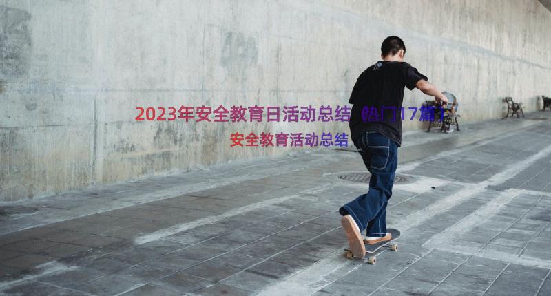 2023年安全教育日活动总结（热门17篇）