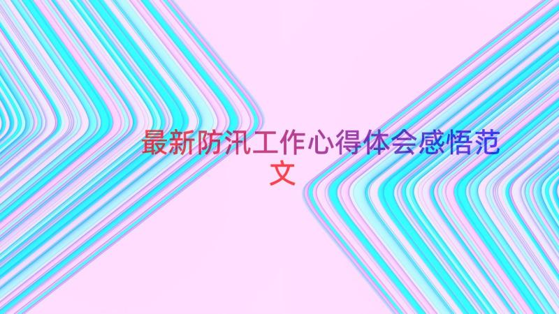 最新防汛工作心得体会感悟范文（17篇）