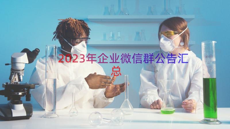 2023年企业微信群公告（汇总15篇）