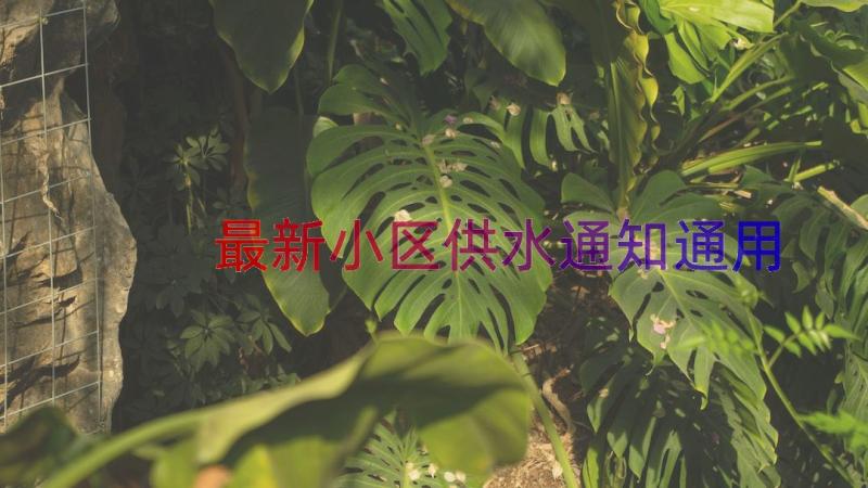 最新小区供水通知（通用15篇）