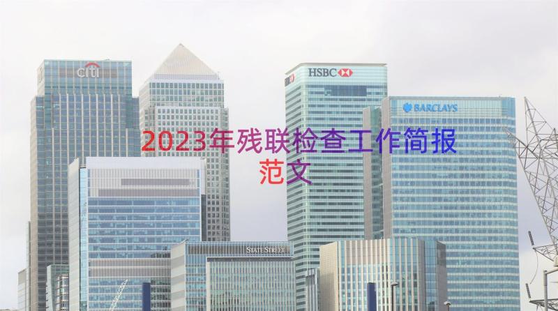 2023年残联检查工作简报范文（16篇）