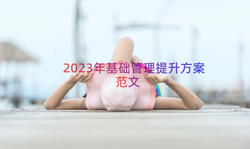 2023年基础管理提升方案范文（14篇）