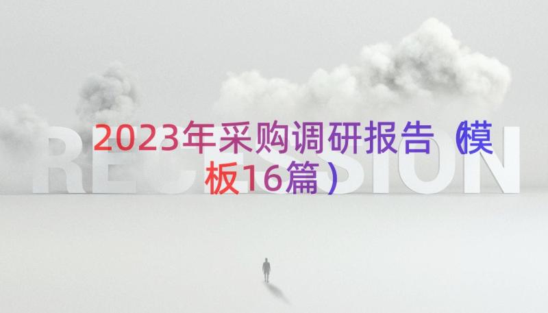 2023年采购调研报告（模板16篇）