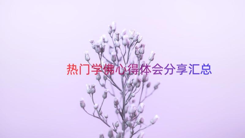 热门学佛心得体会分享（汇总20篇）