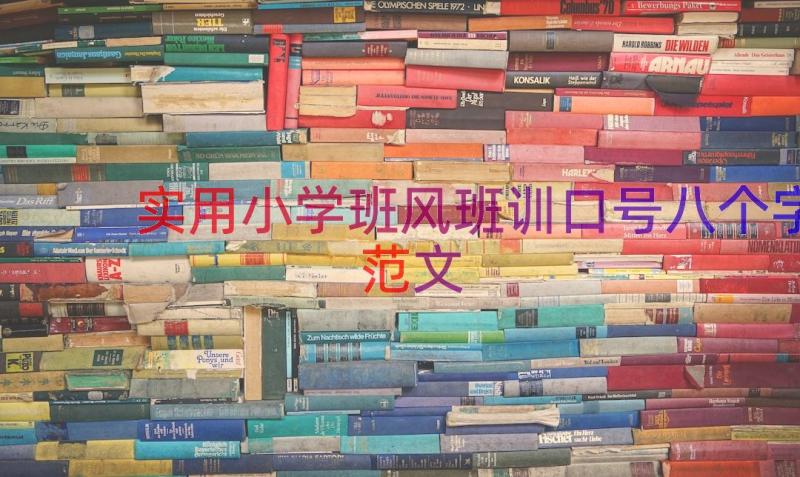 实用小学班风班训口号八个字范文（15篇）