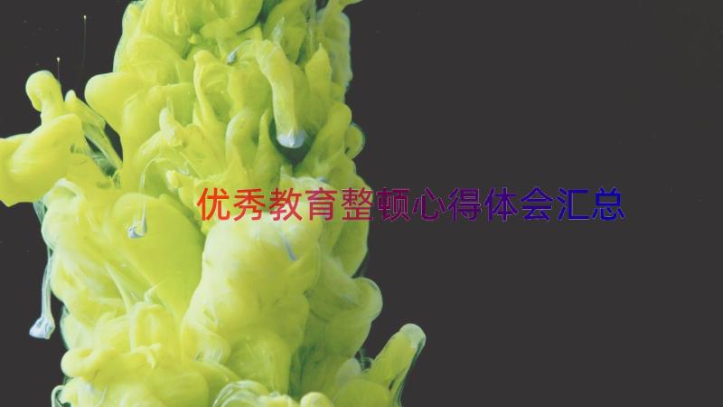 优秀教育整顿心得体会（汇总19篇）