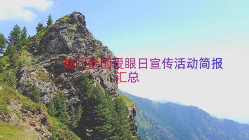 热门全国爱眼日宣传活动简报（汇总16篇）