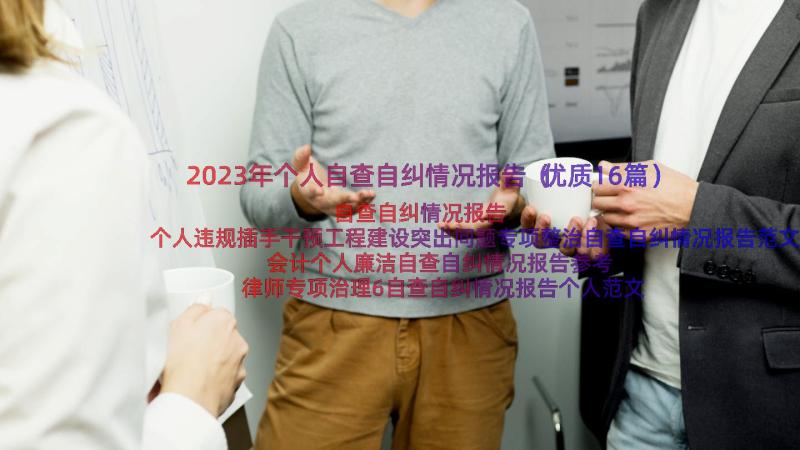 2023年个人自查自纠情况报告（优质16篇）