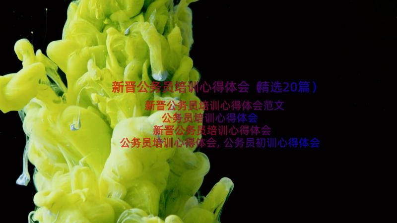 新晋公务员培训心得体会（精选20篇）