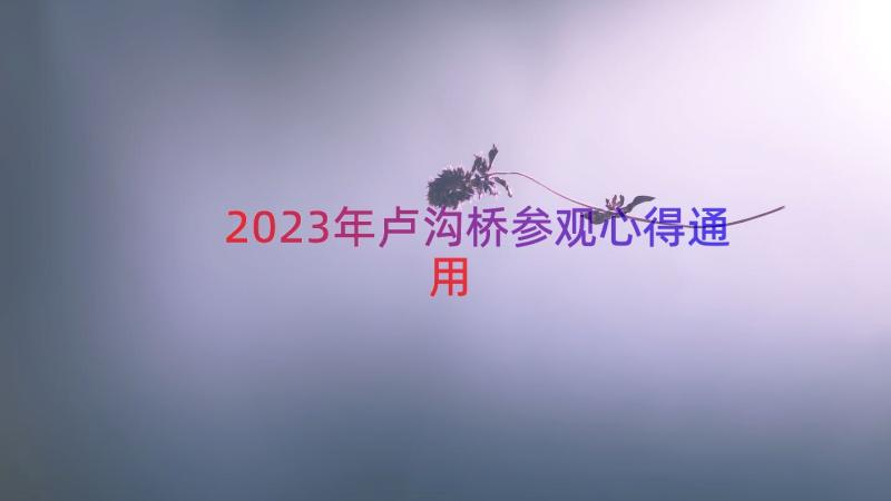 2023年卢沟桥参观心得（通用15篇）