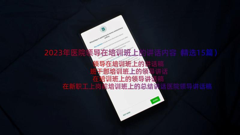 2023年医院领导在培训班上的讲话内容（精选15篇）