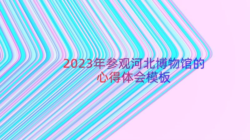 2023年参观河北博物馆的心得体会（模板13篇）