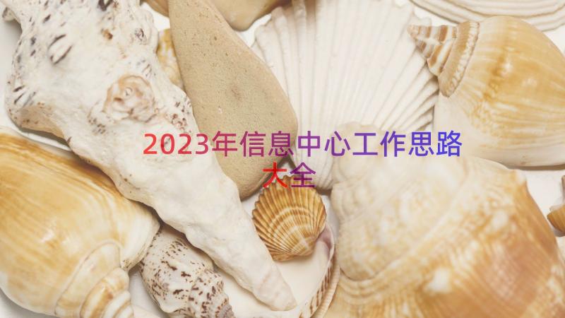 2023年信息中心工作思路大全（18篇）