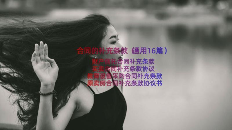 合同的补充条款（通用16篇）