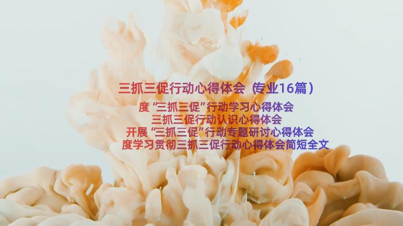 三抓三促行动心得体会（专业16篇）