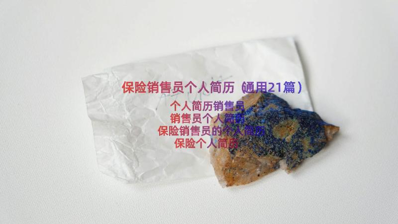 保险销售员个人简历（通用21篇）